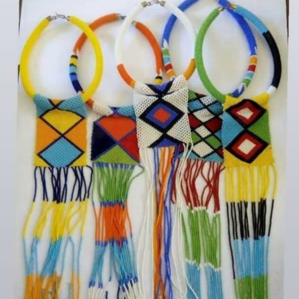 Massai beaded multicolored Women Collar necklace